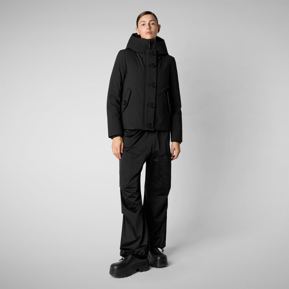 Save the duck PARKA DONNA CON CAPPUCCIO SHANON NERO Rilascio limitato