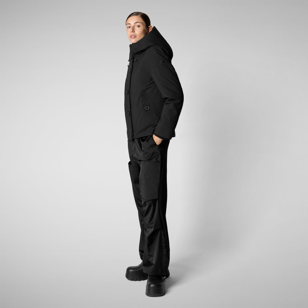 Save the duck PARKA DONNA CON CAPPUCCIO SHANON NERO Rilascio limitato