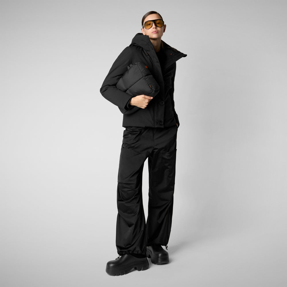 Save the duck PARKA DONNA CON CAPPUCCIO SHANON NERO Rilascio limitato