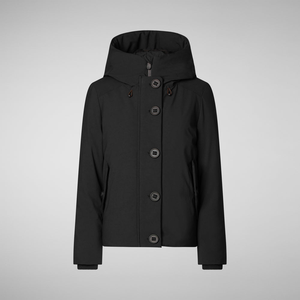 Save the duck PARKA DONNA CON CAPPUCCIO SHANON NERO Rilascio limitato