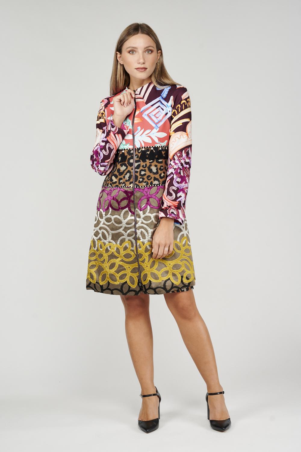 Save The Queen Cappotto patchwork In Linea