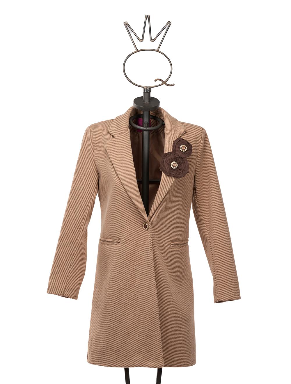 Save The Queen Cappotto corto beige con applicazioni Promozione