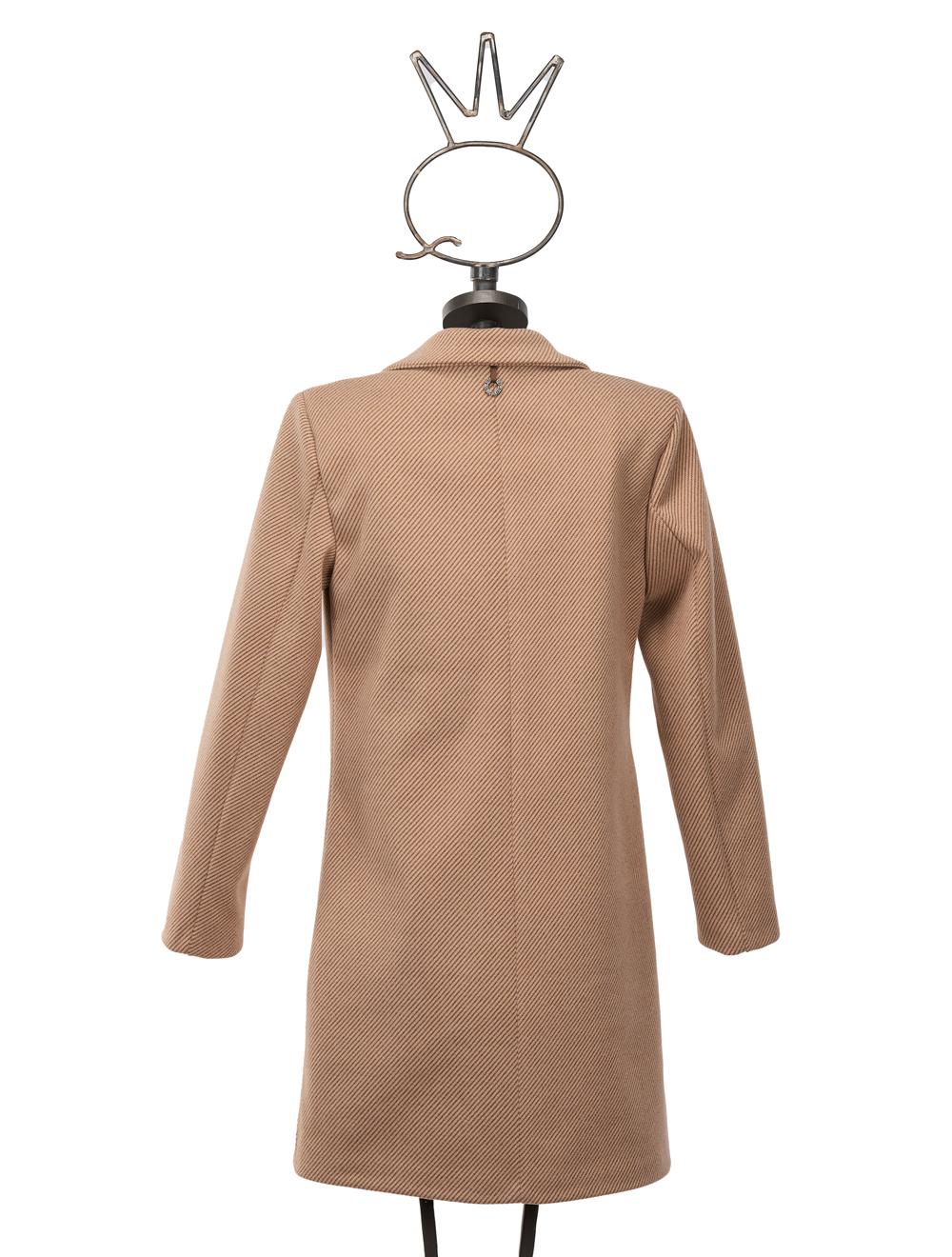 Save The Queen Cappotto corto beige con applicazioni Promozione