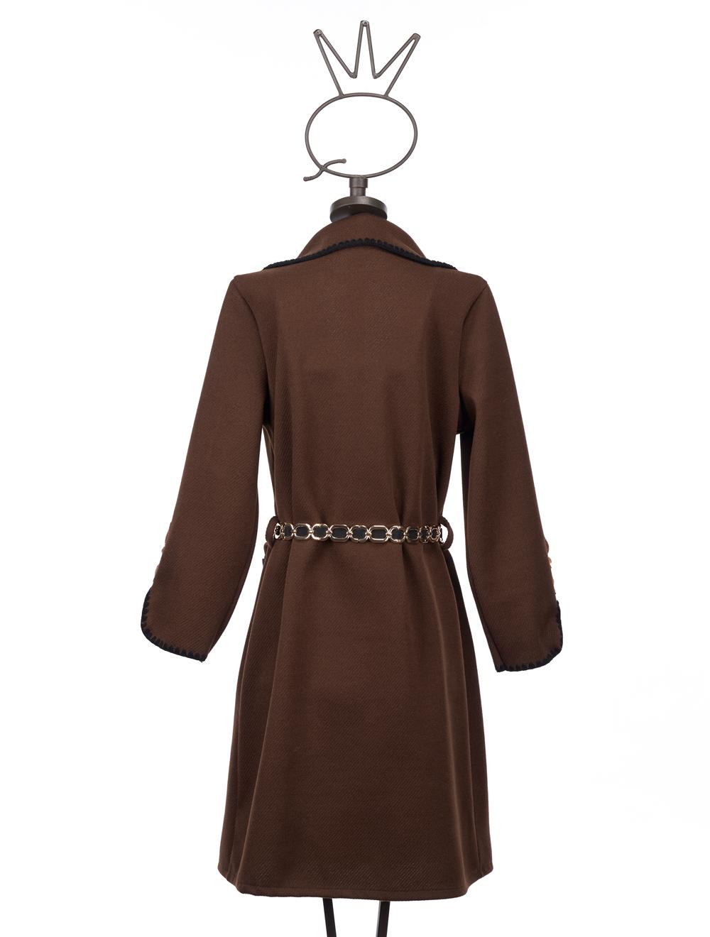 Save The Queen Cappotto marrone con bordi ricamati Negozi Online