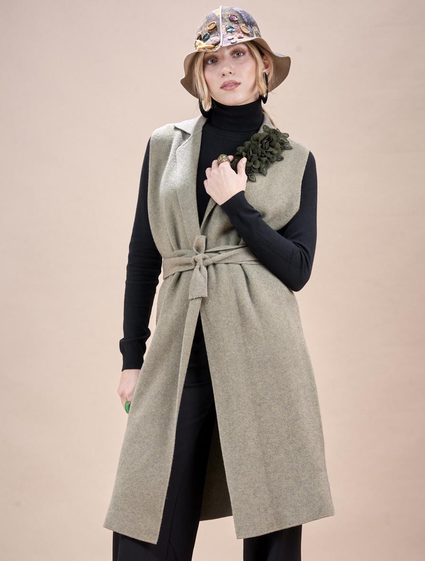 Save The Queen Gilè lungo in tricot verde militare Offerte