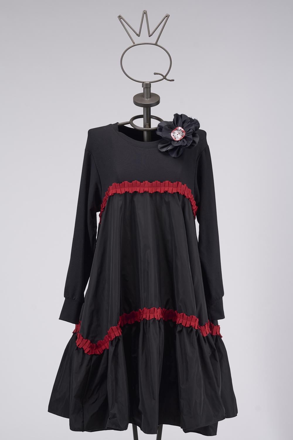 Save The Queen Vestito corto largo in felpa e taffetà Spedizione Gratuita