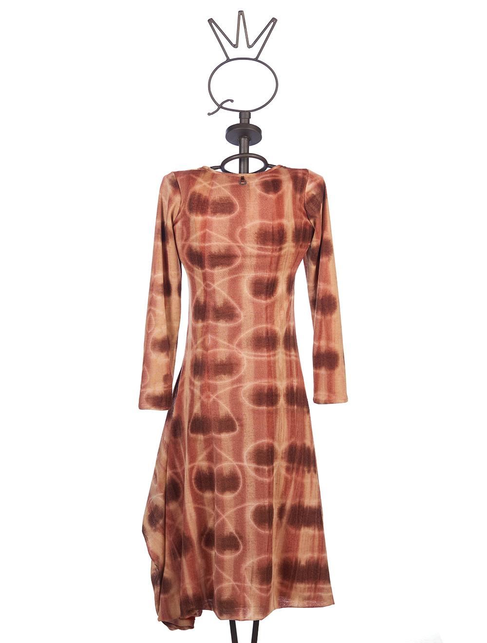 Save The Queen Vestito longuette in jersey di lana con stampa tie dye Affare Del Giorno
