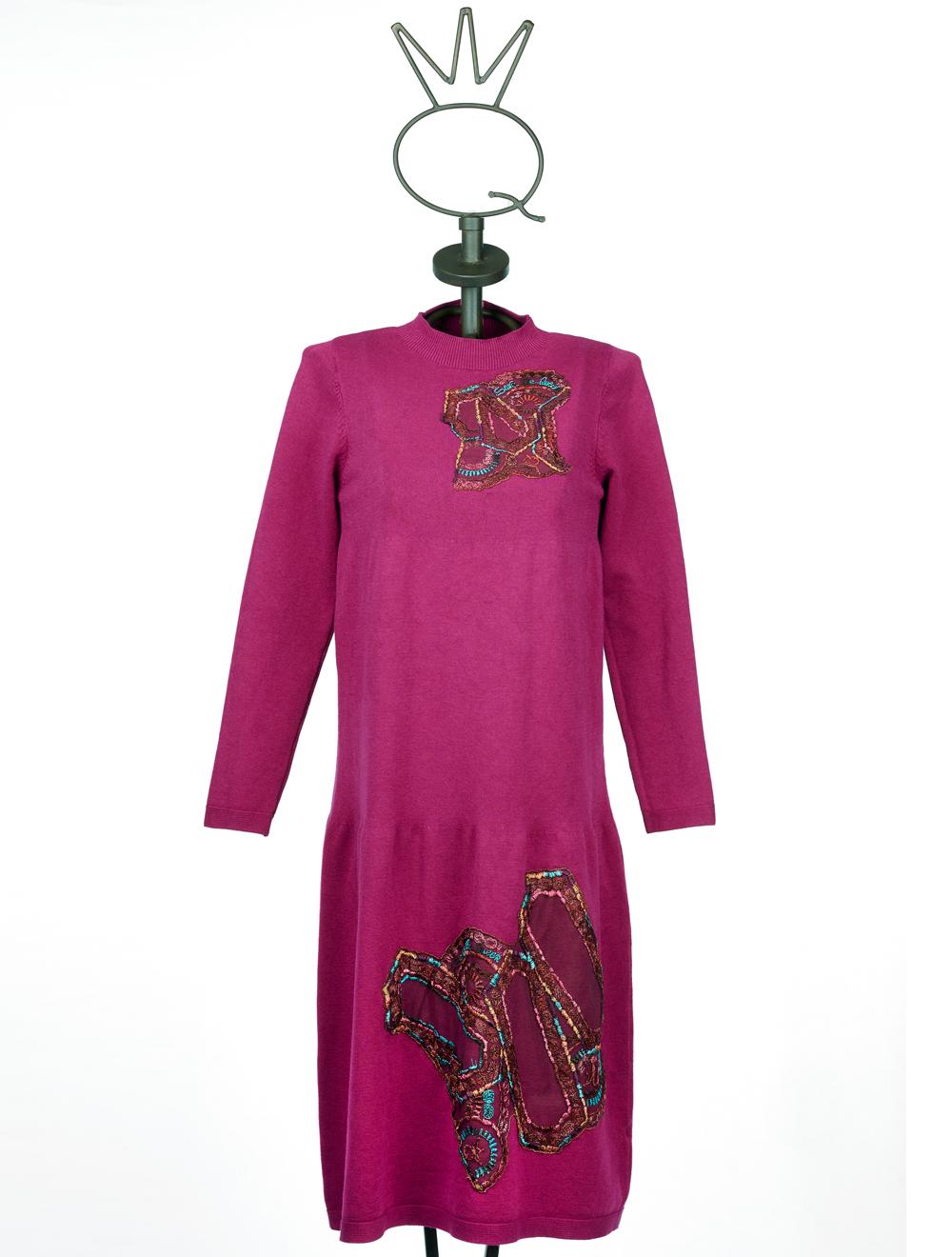 Save The Queen Abito longuette in tricot fuxia Online