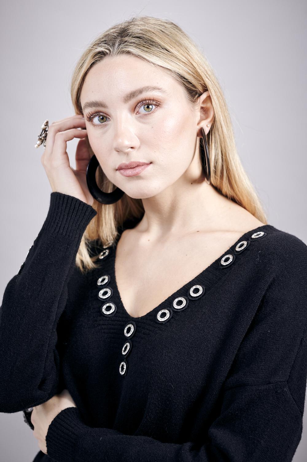 Save The Queen Abito in tricot nero Outlet