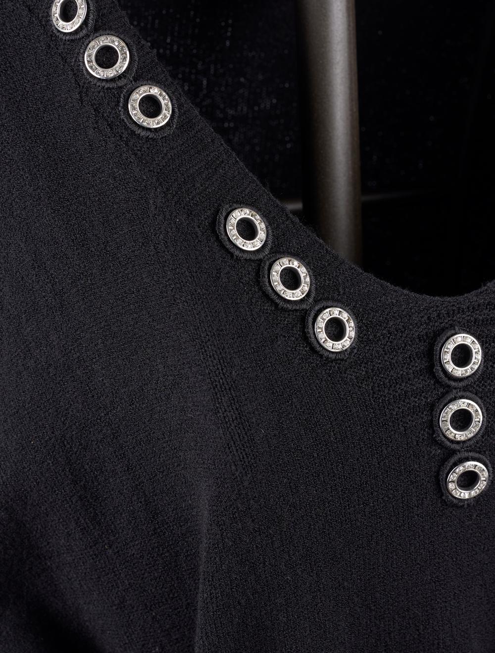Save The Queen Abito in tricot nero Outlet