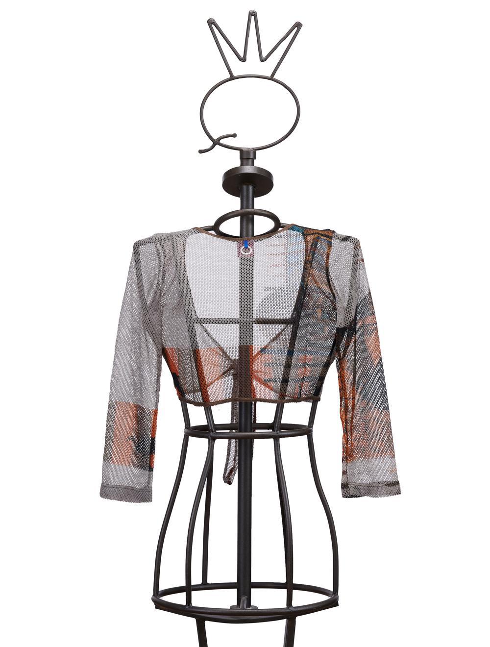 Save The Queen Bolero beige a rete con stampa ACQUISTA ORA