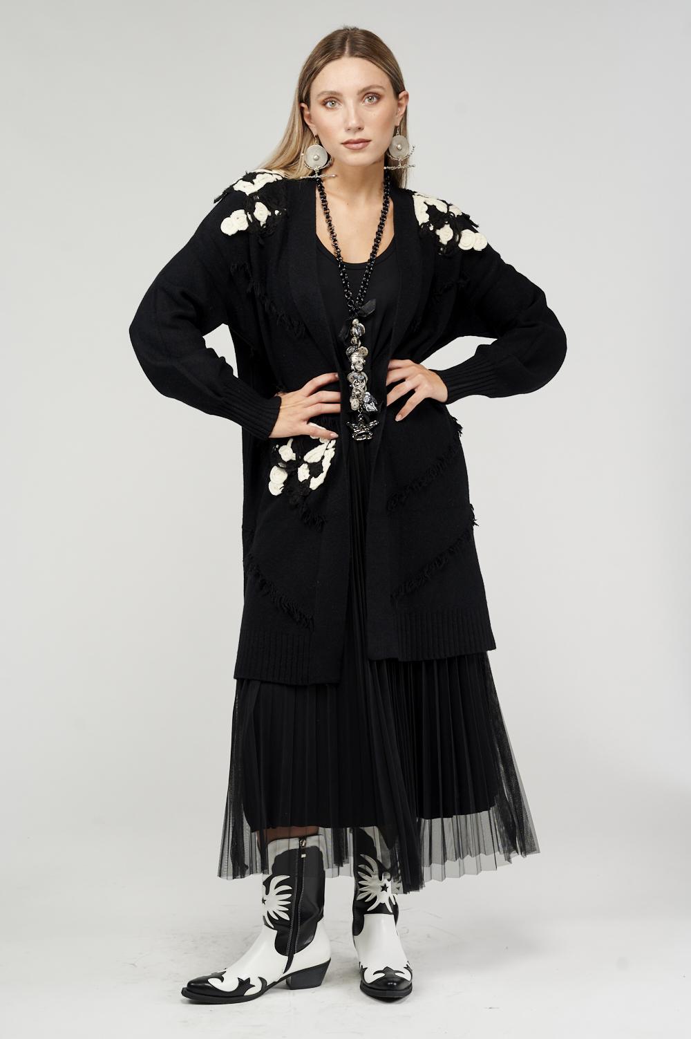Save The Queen Cardigan lungo nero Italy