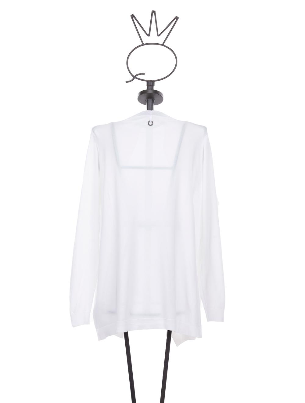 Save The Queen Cardigan bianco in viscosa con applicazioni In Linea