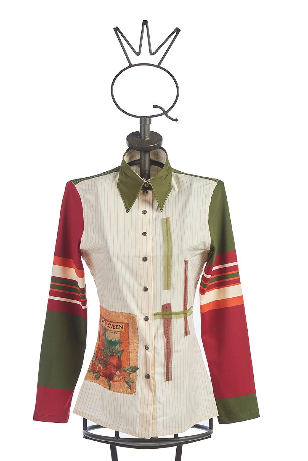 Save The Queen Camicia a righe con stampa Consegna Veloce