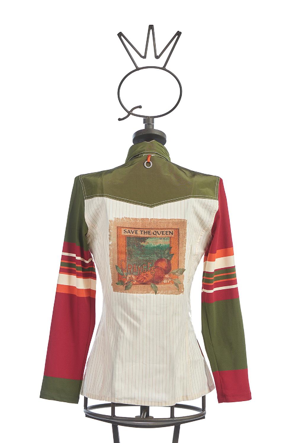 Save The Queen Camicia a righe con stampa Consegna Veloce