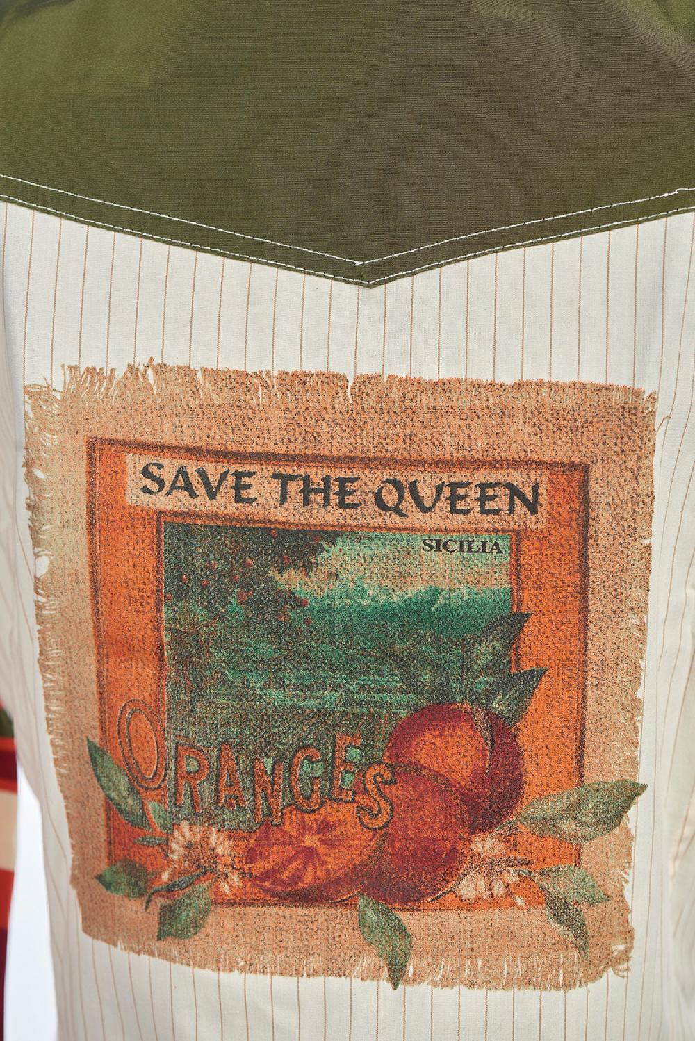 Save The Queen Camicia a righe con stampa Consegna Veloce