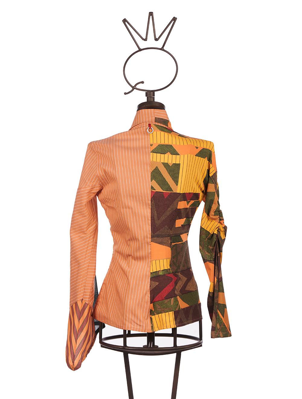 Save The Queen Camicia in tessuto a righe e jersey stampato con ricamo Promozione Limitata