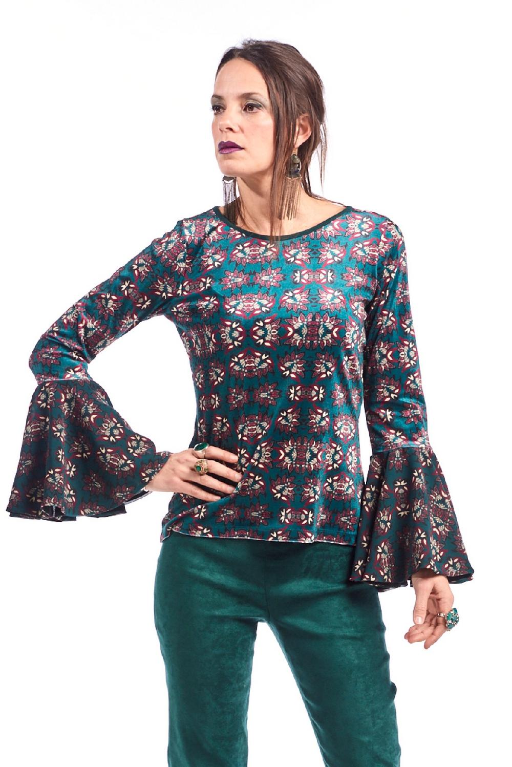 Save The Queen t-shirt in velluto con stampa floreale Offerte