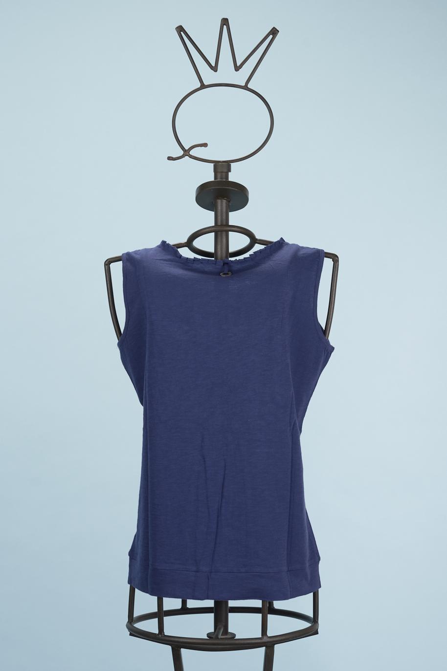 Save The Queen Top blu ricamato Nuova