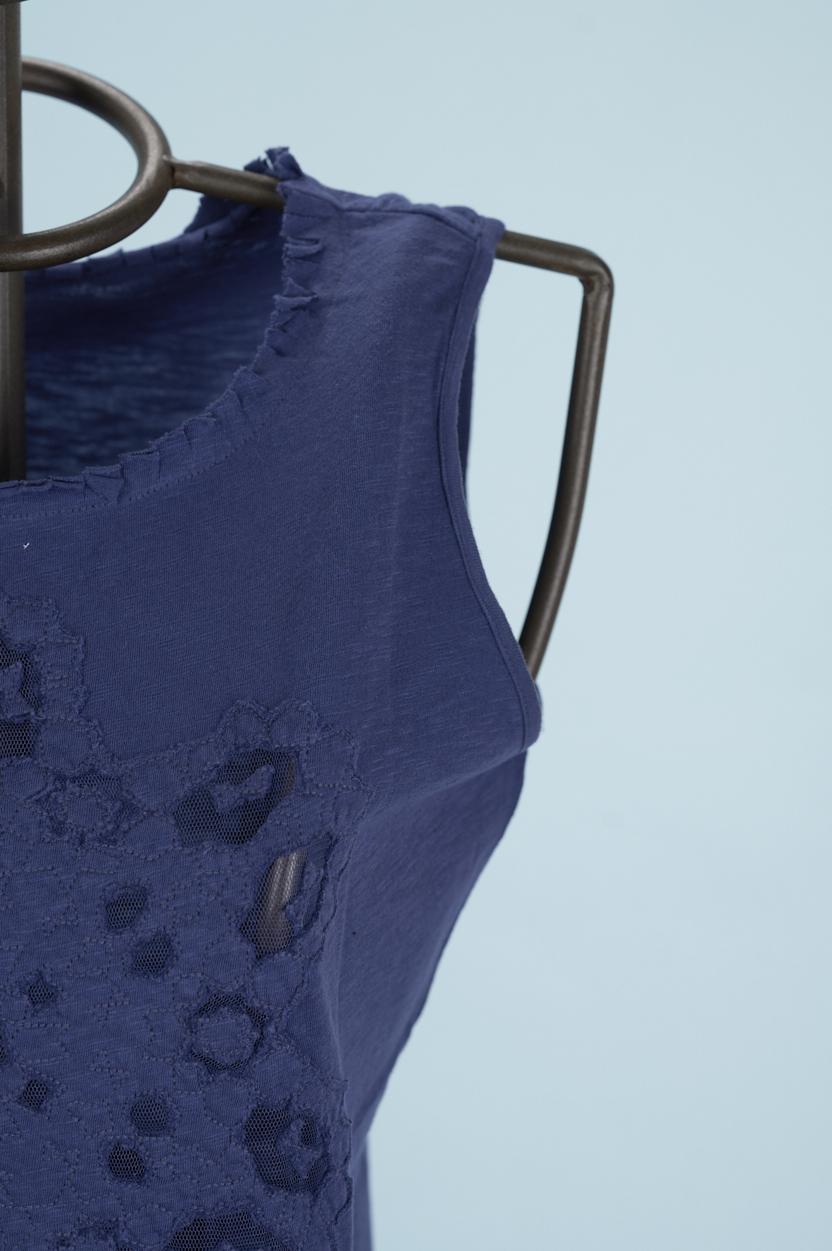 Save The Queen Top blu ricamato Nuova