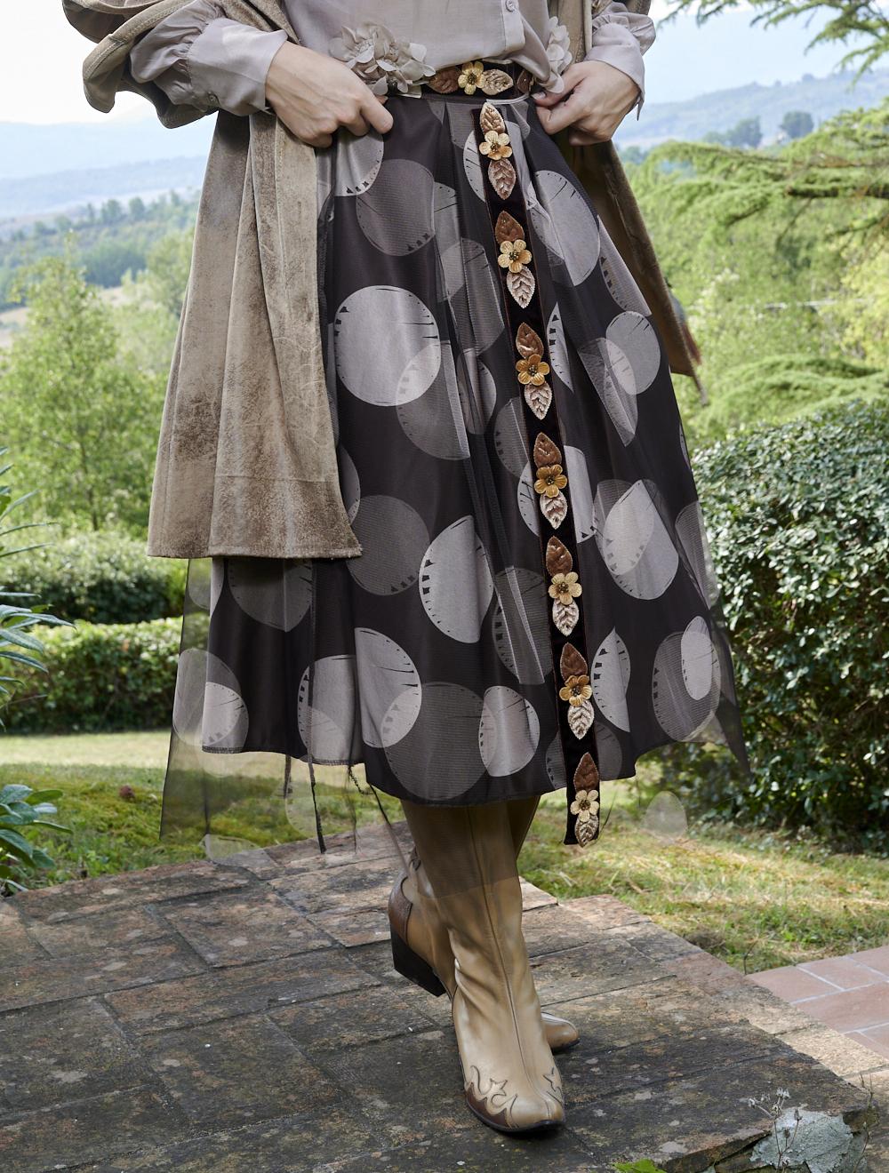 Save The Queen Gonna midi a pois marrone e beige Affare Del Giorno