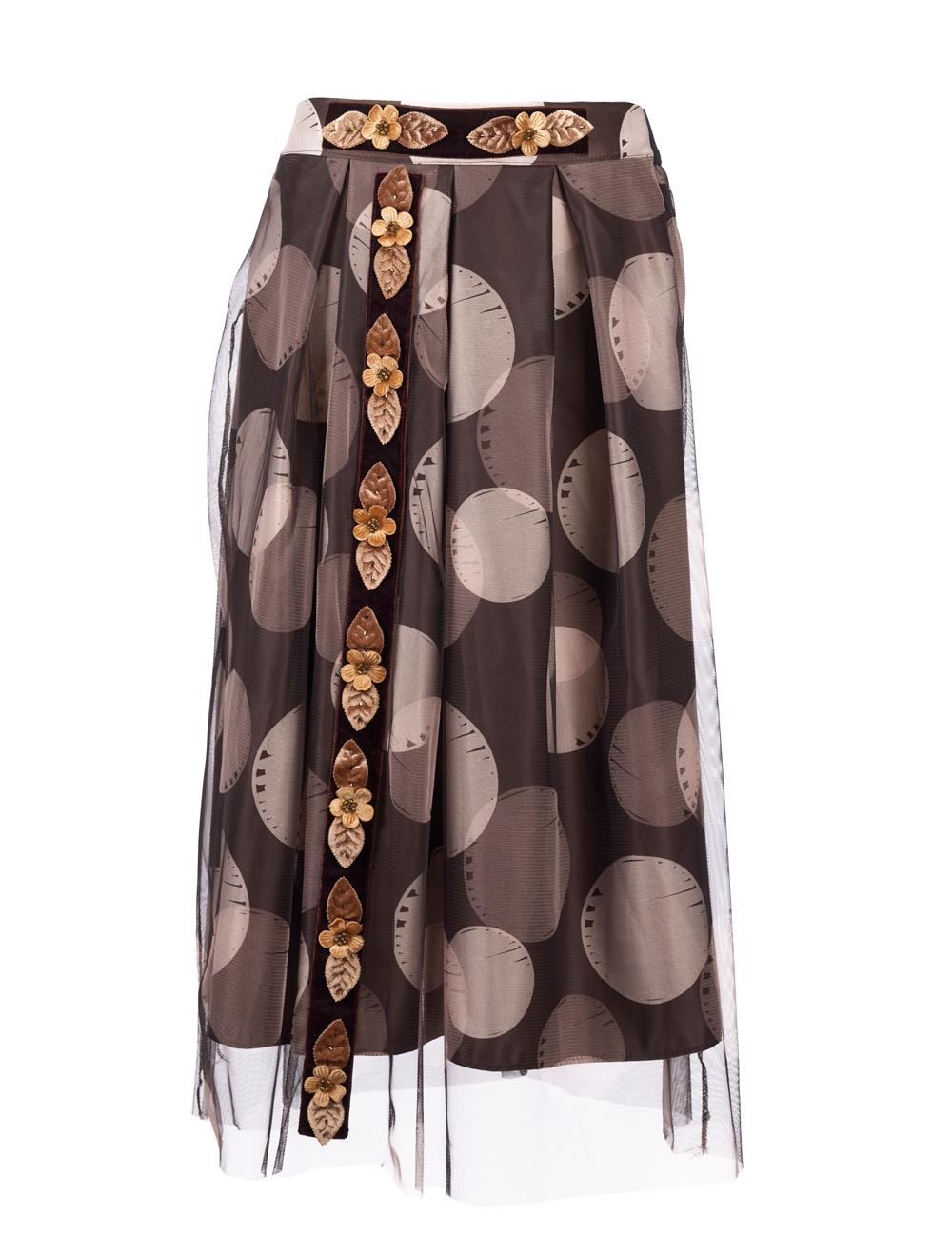 Save The Queen Gonna midi a pois marrone e beige Affare Del Giorno