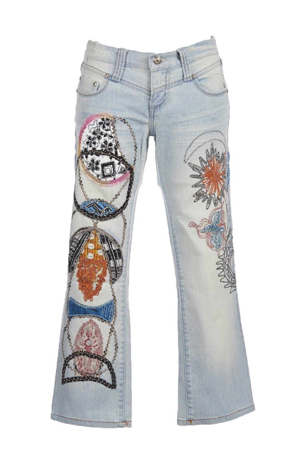 Save The Queen jeans ricamati