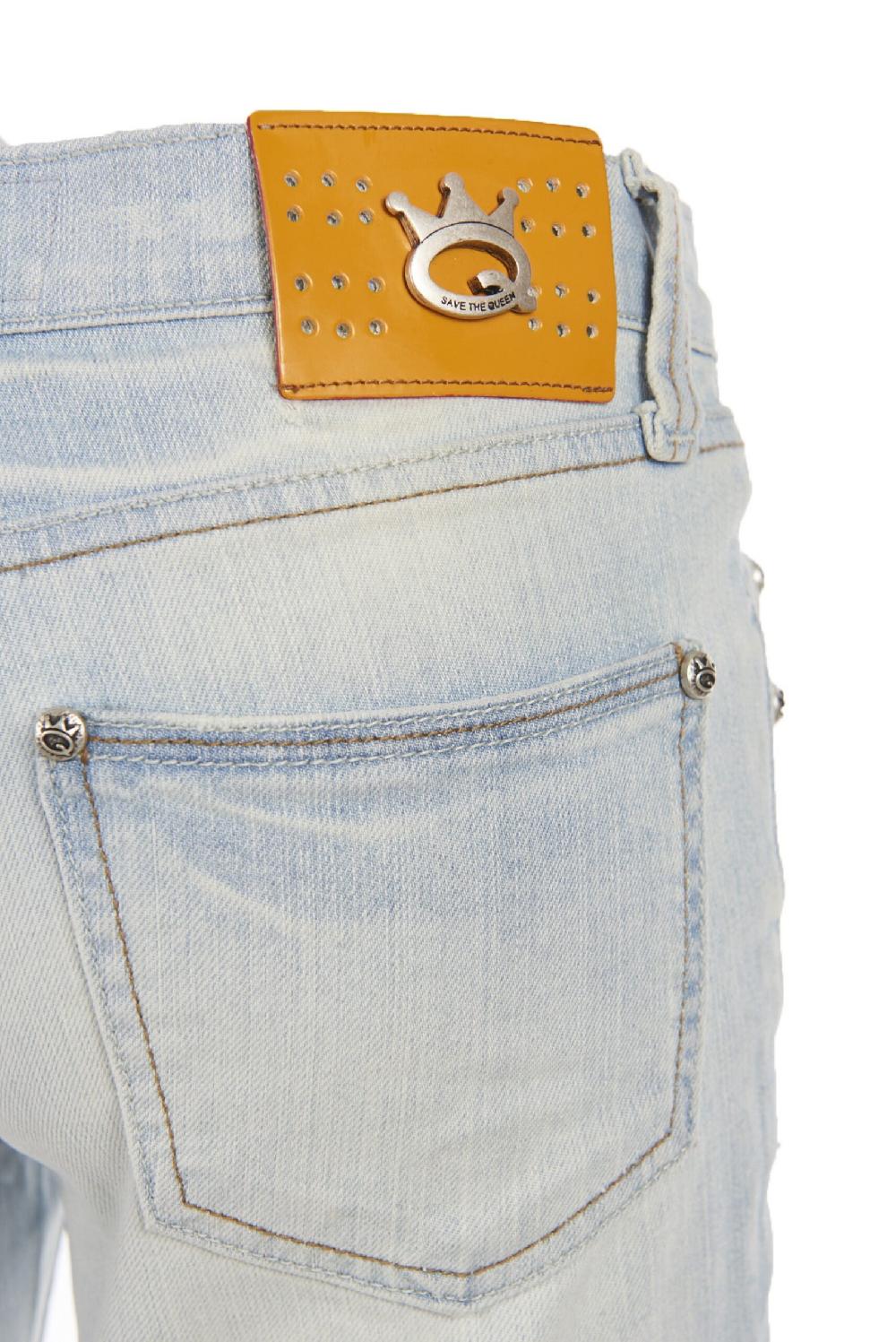 Save The Queen jeans ricamati Online
