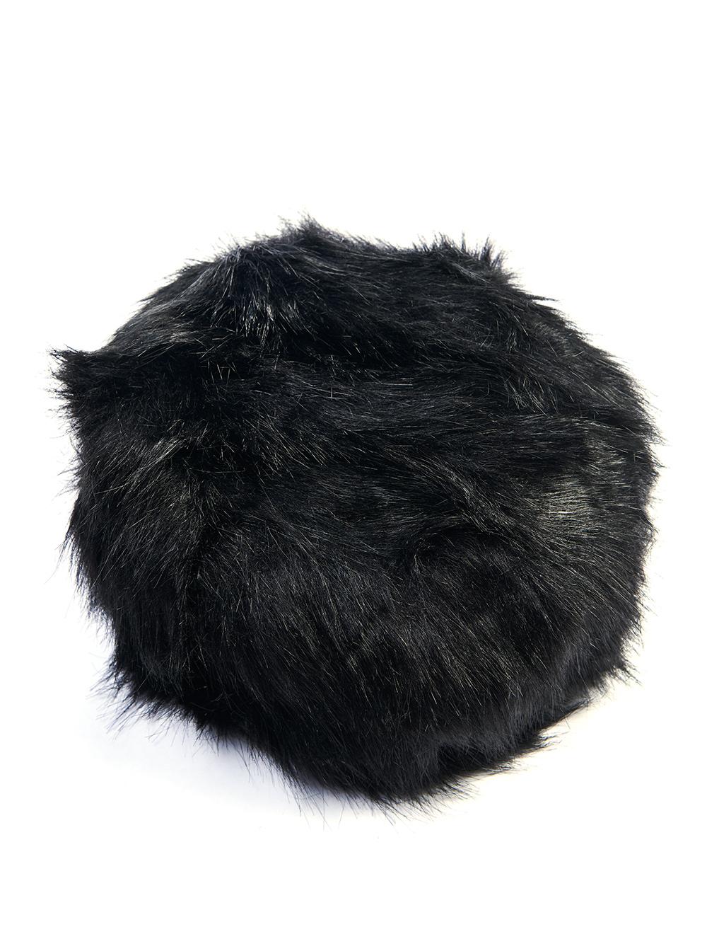 Save The Queen colbacco nero in eco pelliccia Outlet