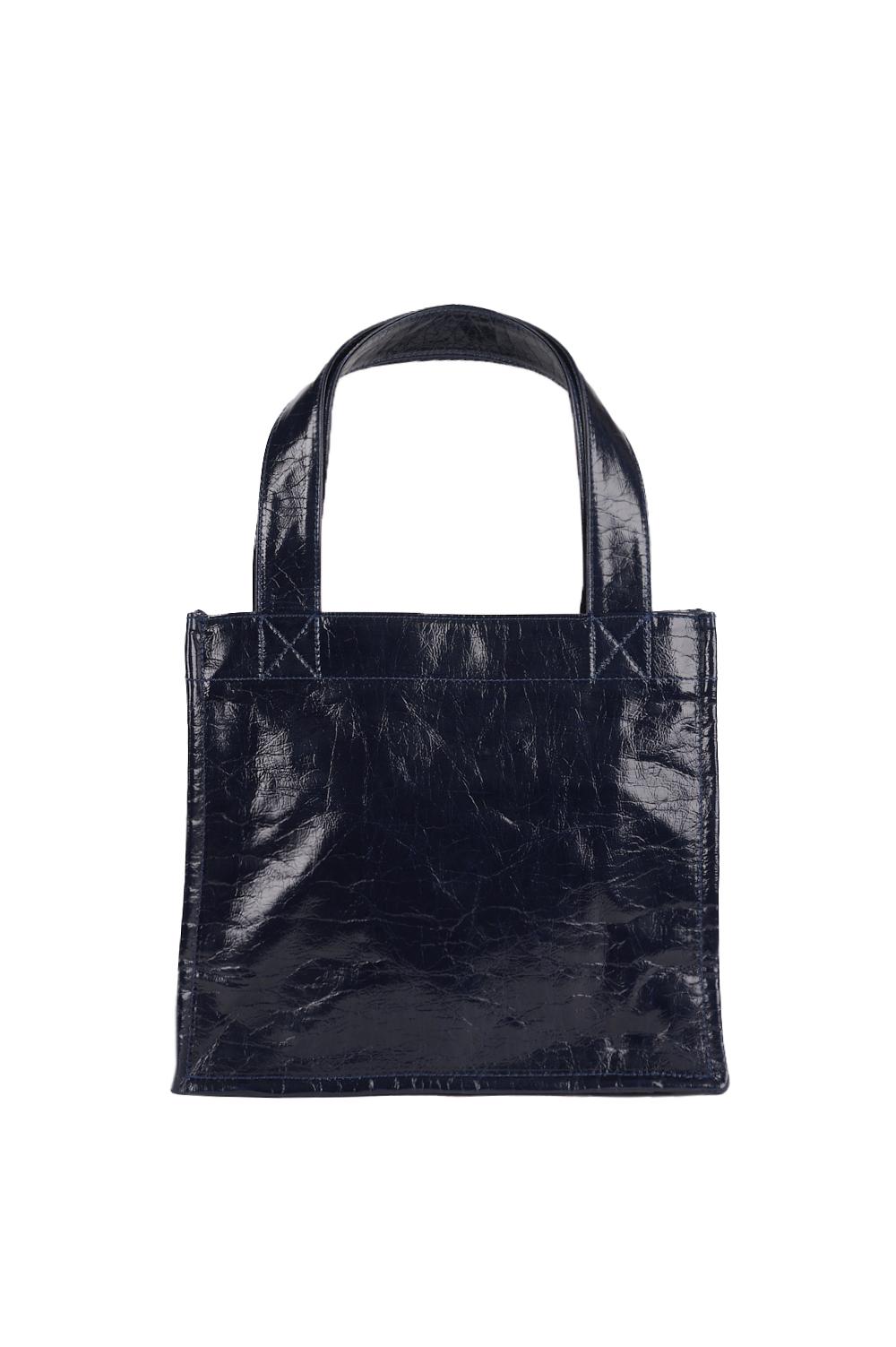Save The Queen Borsa shopper blu scura in ecopelle con logo metallico In Linea
