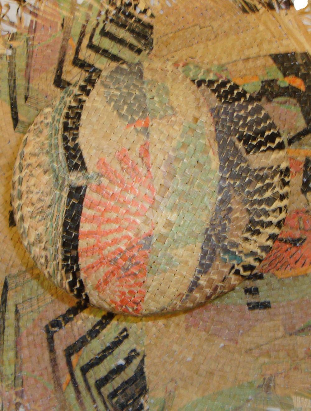 Save The Queen Cappello in paglia intrecciata con stampa Vendita Economica