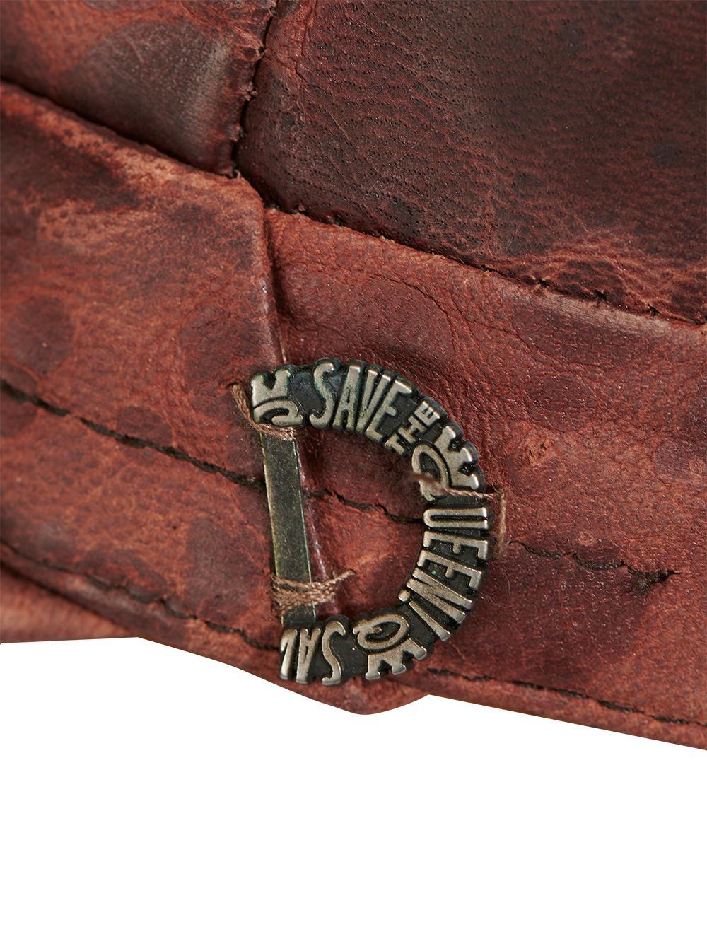 Save The Queen Cappello in pelle marrone Saldi Di Fabbrica