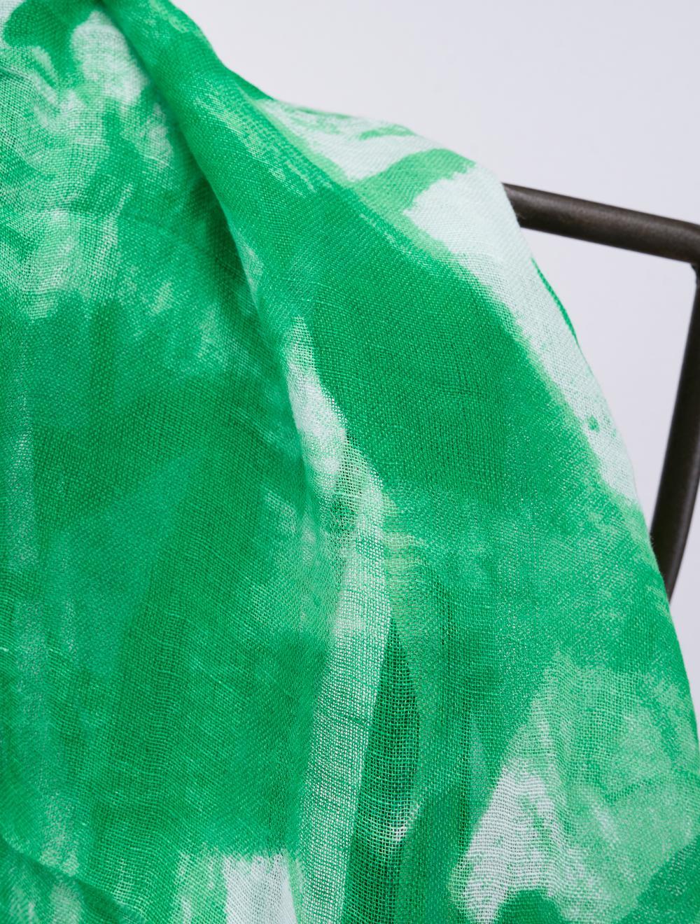 Save The Queen Stola con stampa verde in lino e modal Negozi Online