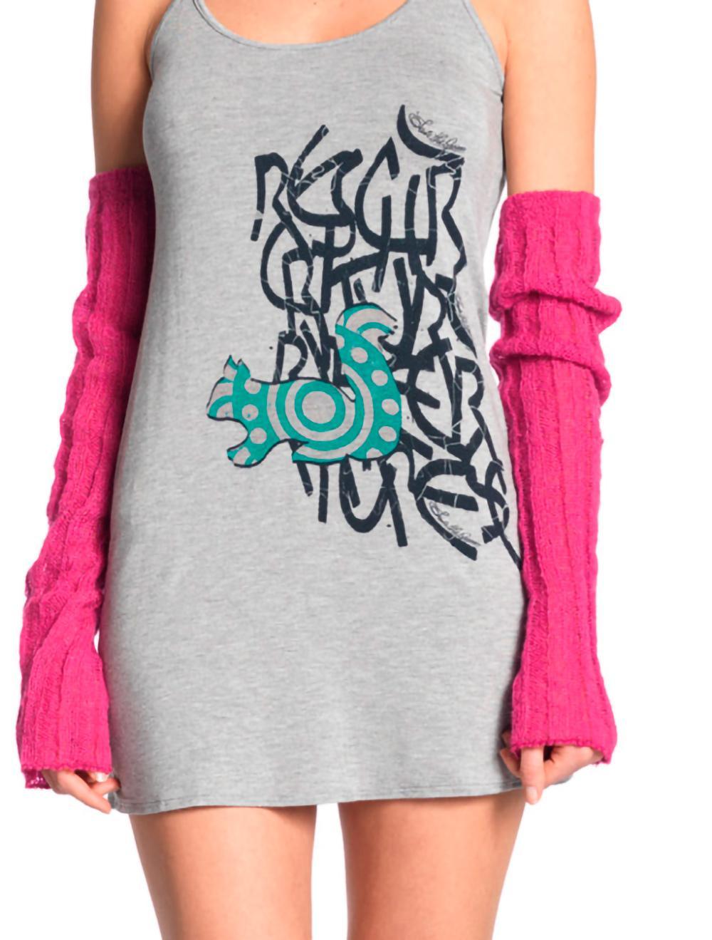 Save The Queen Top in viscosa grigia con leggins e coprispalle Sconto