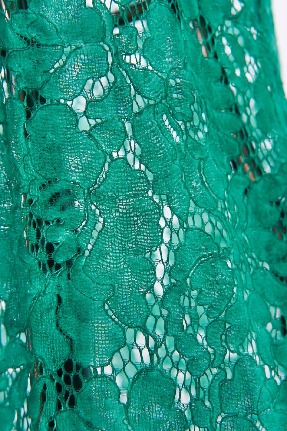 Save The Queen Spolverino in pizzo color verde smeraldo Presa