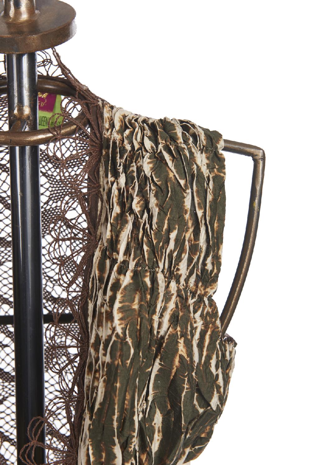Save The Queen Gilet in seta plissettata stampata e pizzo elasticizzato Outlet