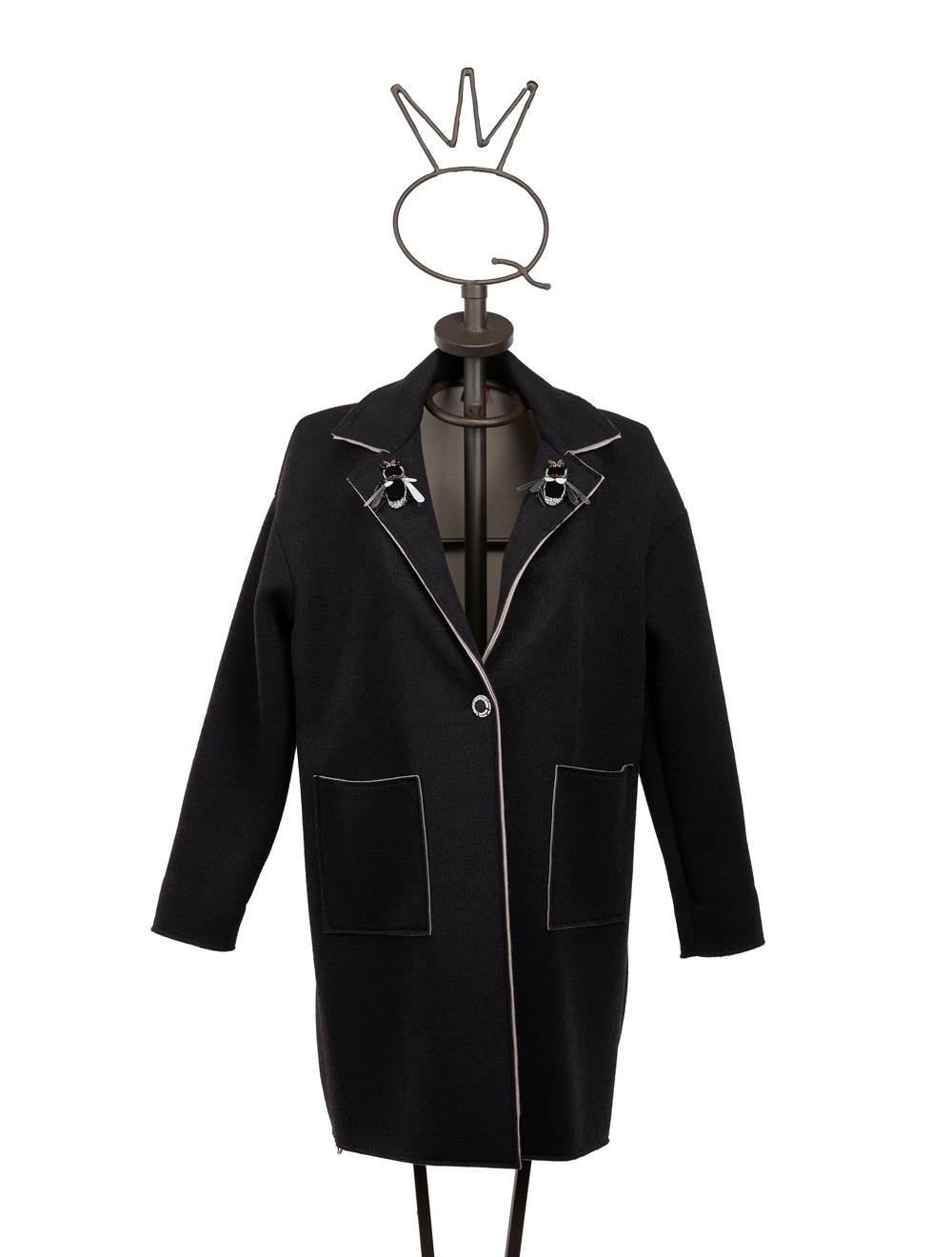 Save The Queen Cappotto corto nero con applicazioni 2025