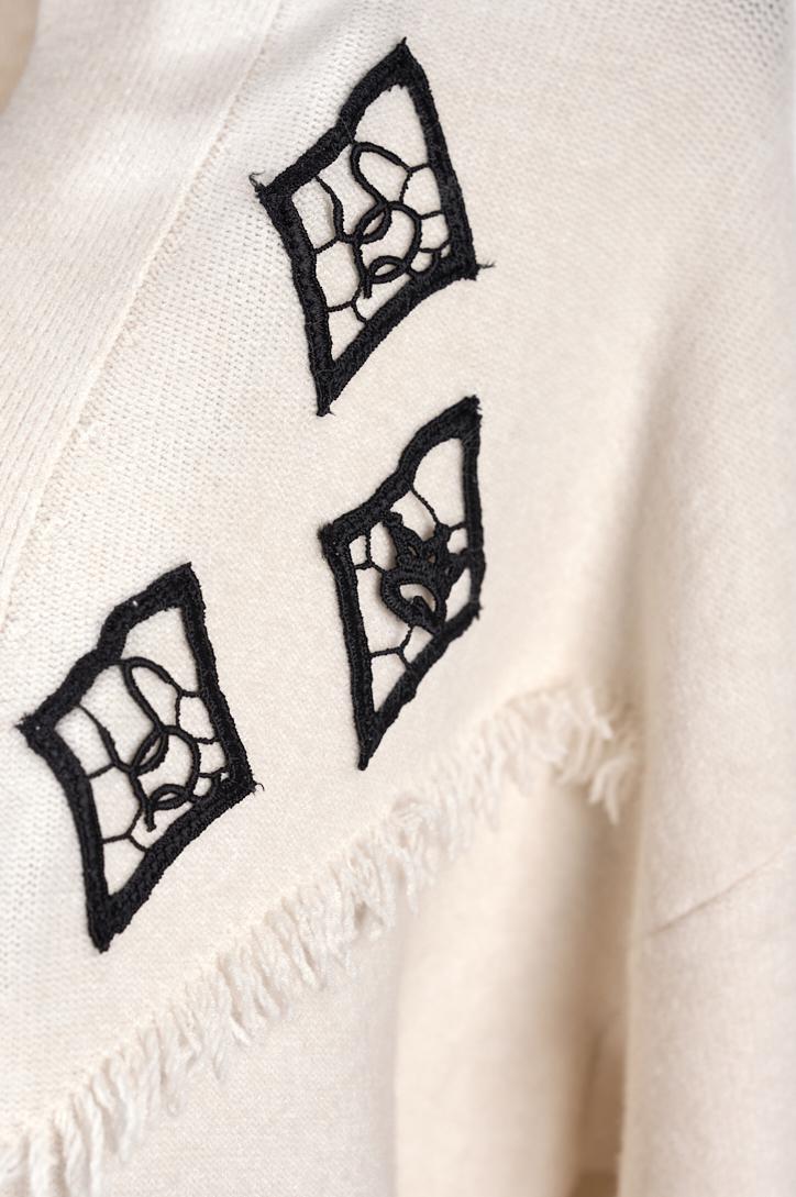 Save The Queen Cardigan lungo panna Nuovo
