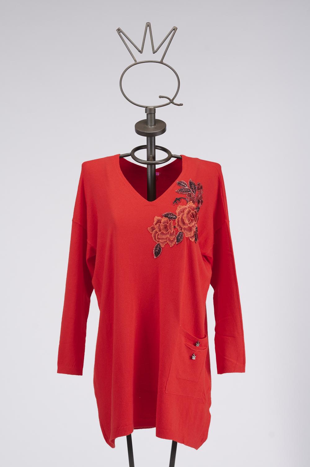 Save The Queen Maglia lunga con ricamo Promozione