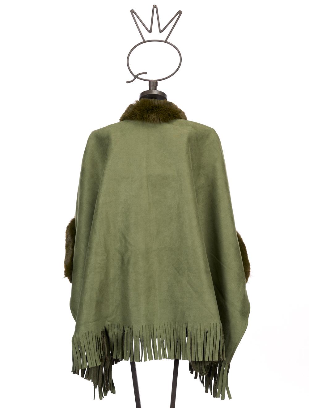Save The Queen Mantella con frange in eco shearling Acquista Ora