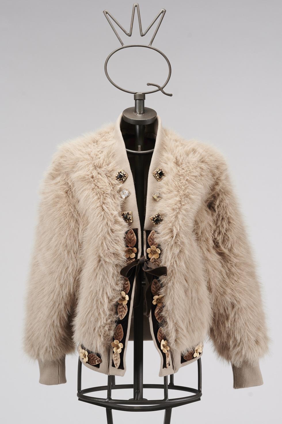 Save The Queen Giacchino in ecopelliccia beige Convenienza