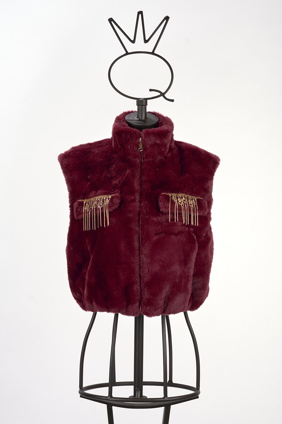 Save The Queen Gilet in ecopelliccia bordeaux Novità