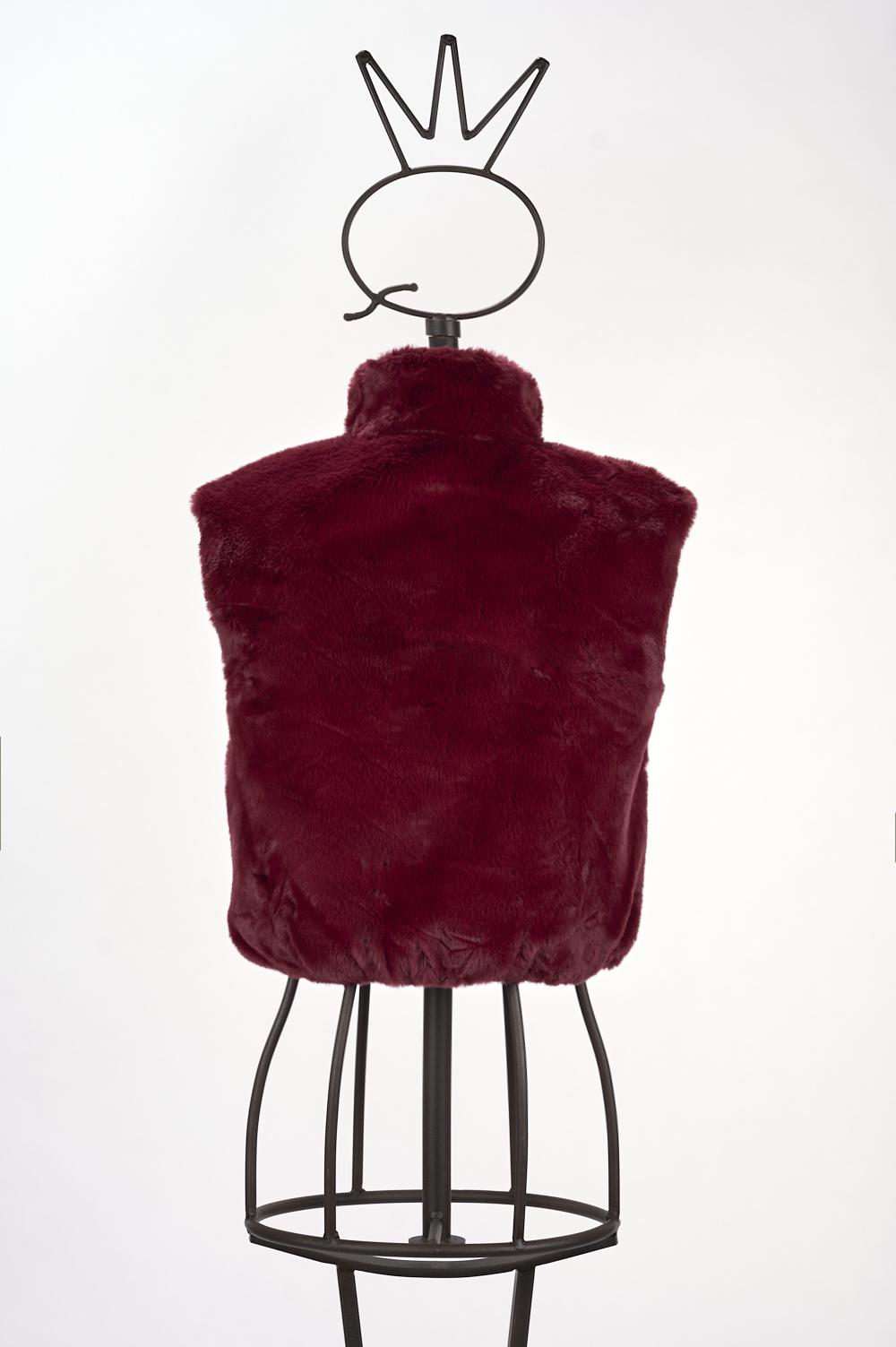 Save The Queen Gilet in ecopelliccia bordeaux Novità