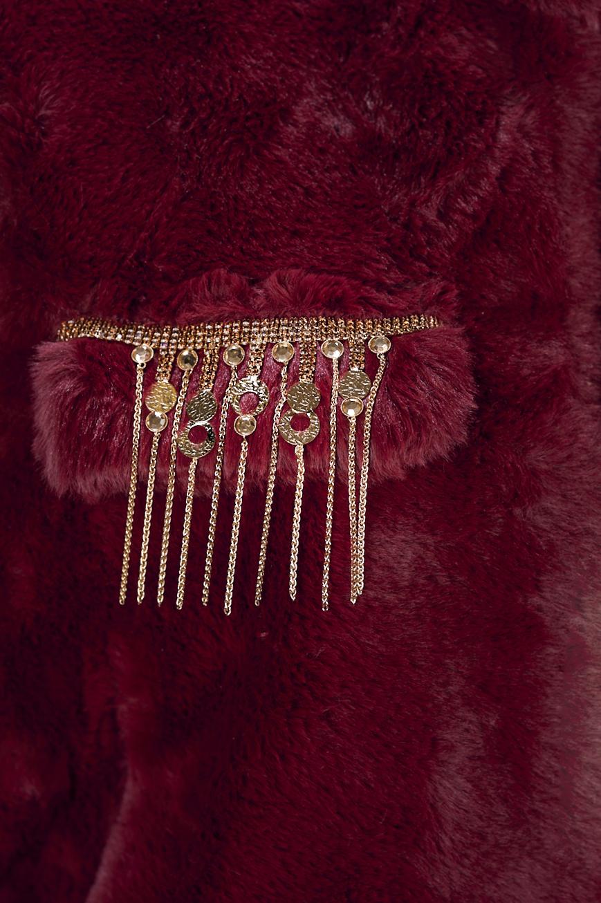 Save The Queen Gilet in ecopelliccia bordeaux Novità