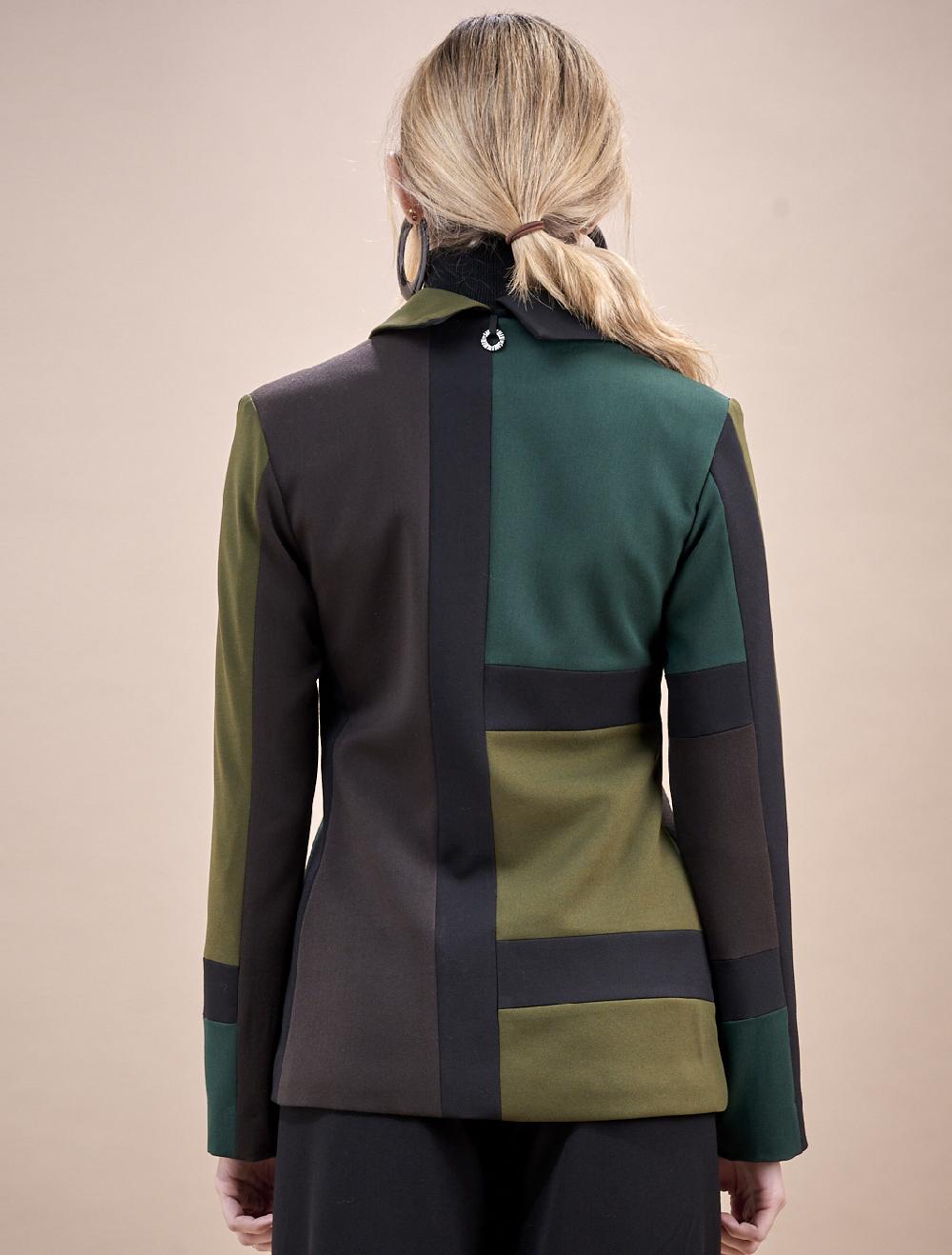 Save The Queen Giacca marrone e verde Saldi