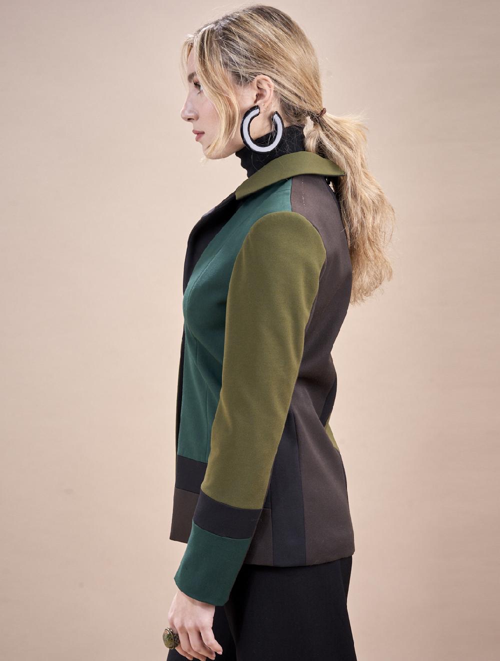 Save The Queen Giacca marrone e verde Saldi