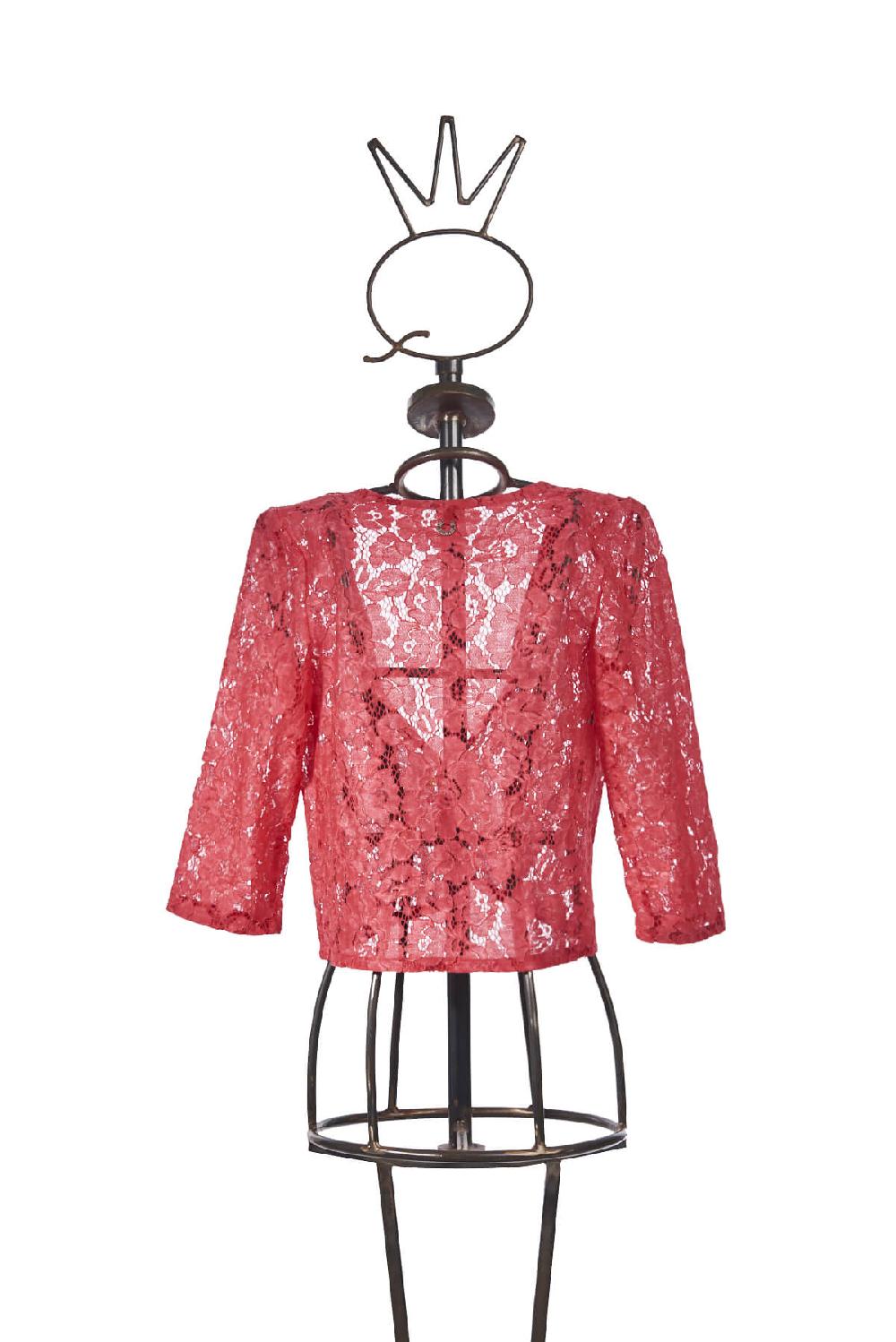 Save The Queen Giacchino coprispalle in pizzo color corallo Saldi Di Fabbrica