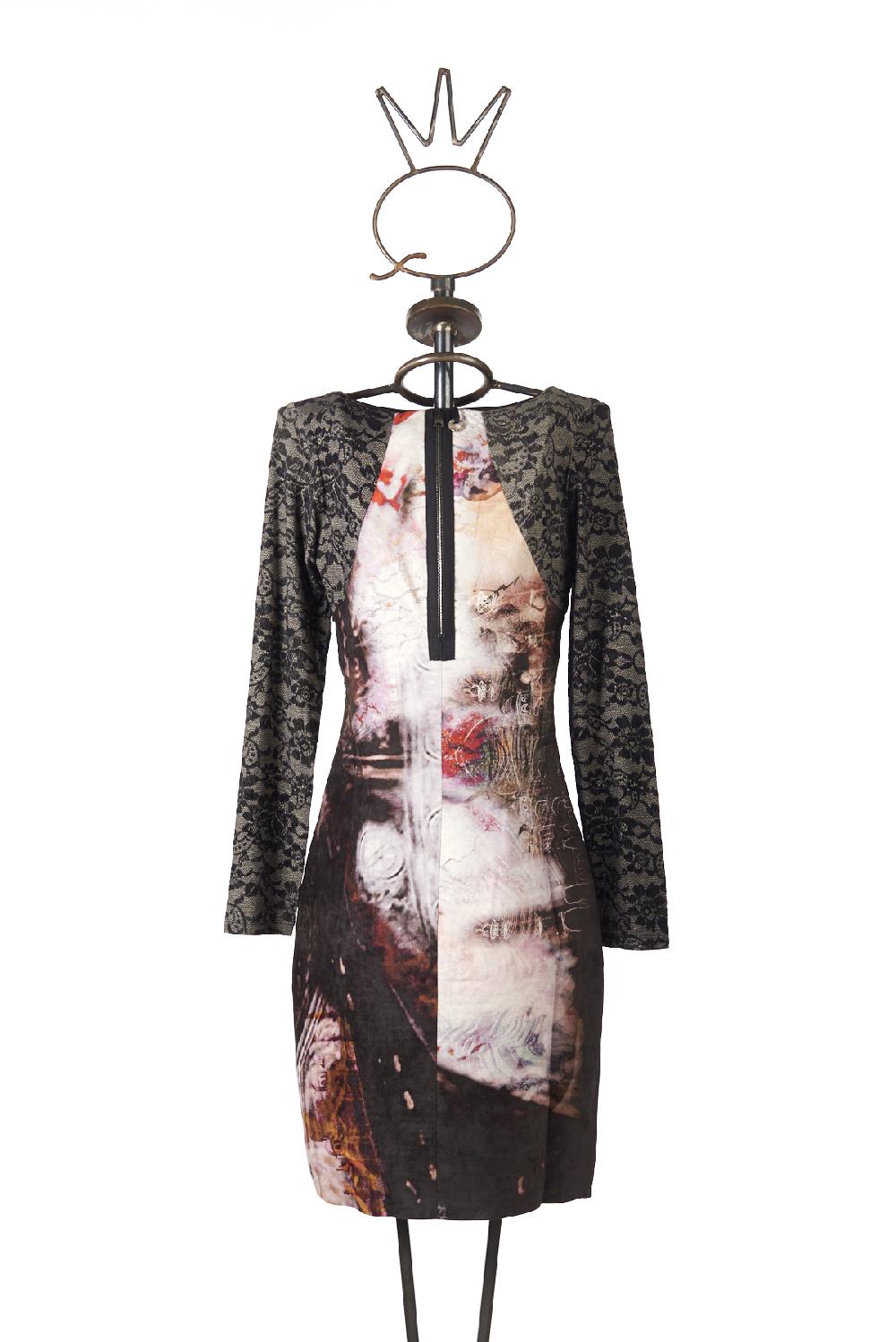 Save The Queen vestito corto a tubino a fantasia Promozione Limitata