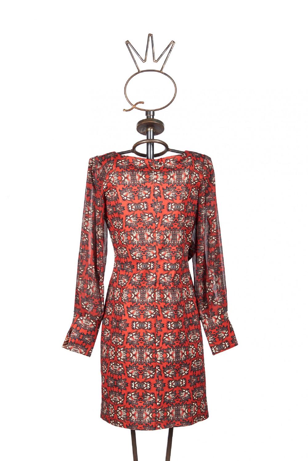 Save The Queen Vestito corto con stampa floreale e rouche tartan In Vendita