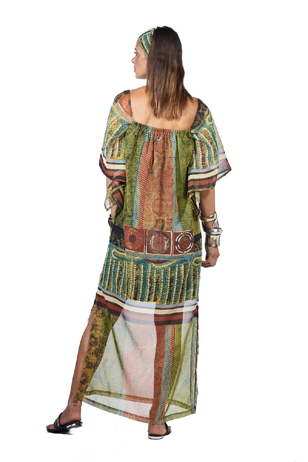 Save The Queen Vestito lungo con stampa dedicata all’Africa Vendita Economica